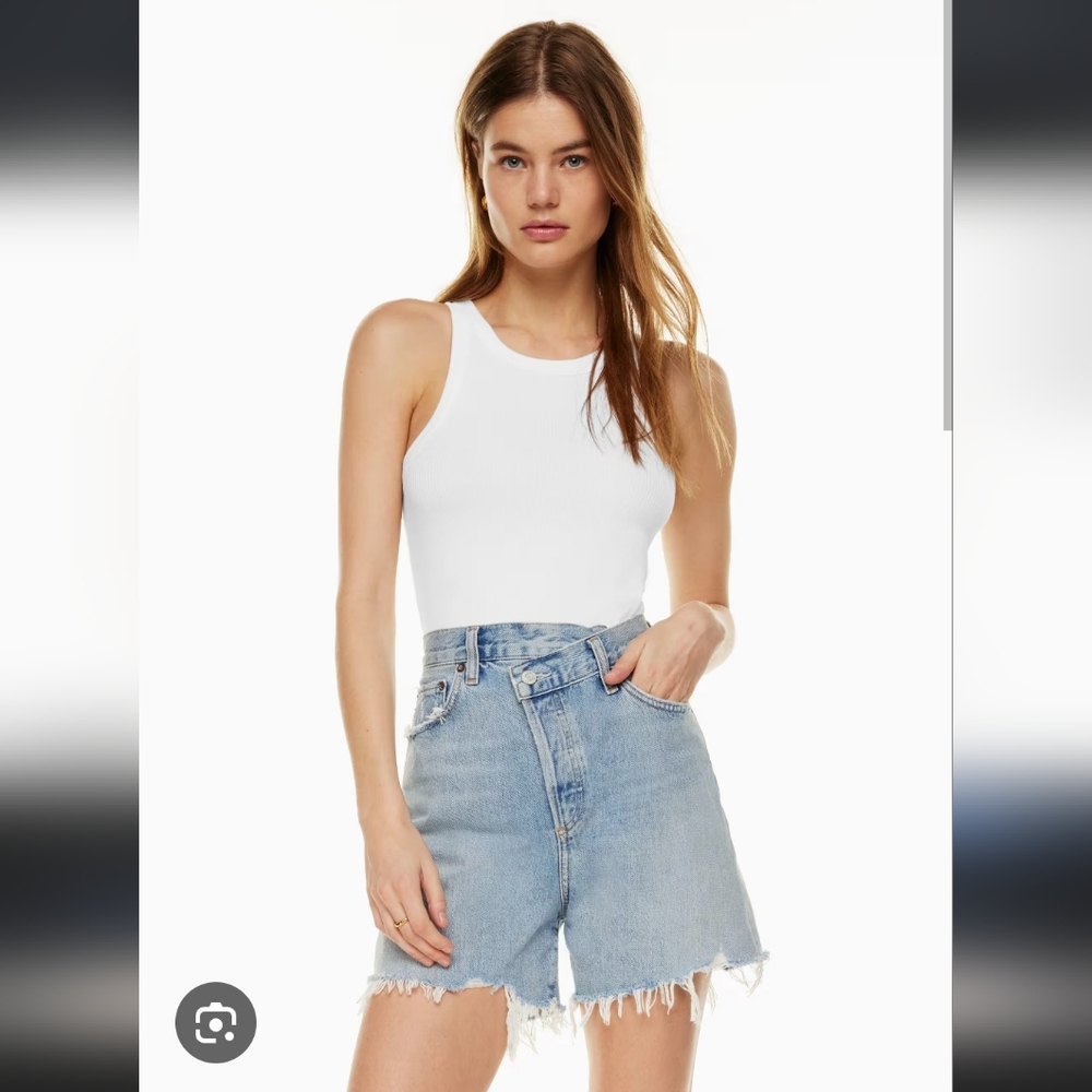 Agolde Criss Cross Denim Shorts